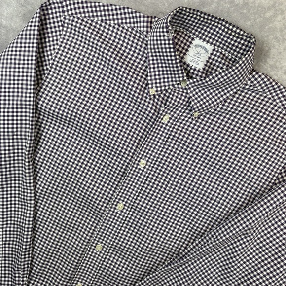 Brooks Brothers Other - Brooks Brothers Button Down Shirt Mens L‎ Purple Check Regent Oxford Preppy